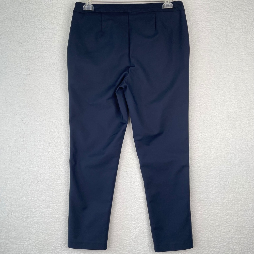 Ellen Tracy Navy Blue Tailored Ankle Pants Slim Fit Career Workwear Size 6 - Picture 4 of 10